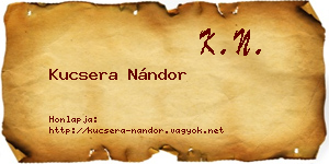 Kucsera Nándor névjegykártya