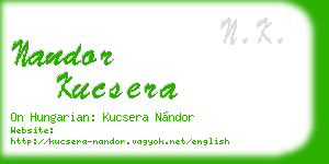 nandor kucsera business card